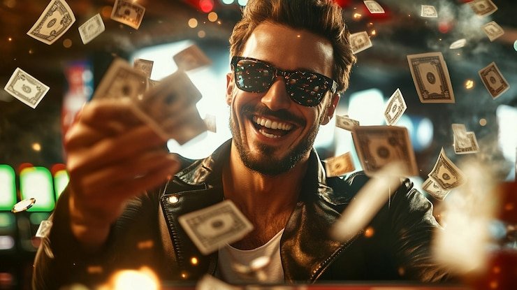 Blackjack table interface showing player hand and dealer upcard